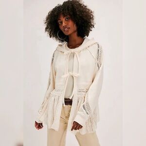 NWT Free People Candy Sweatshirt - Ivory - XS